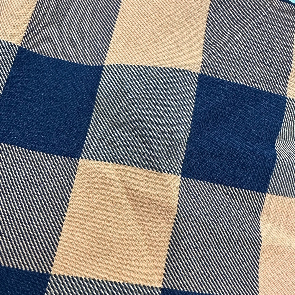 Do + Be Orange and Navy Plaid Women's Blouse size small - Picture 3 of 7